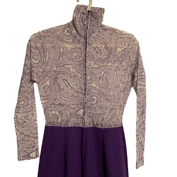 70s Vintage Purple Hippie Dress - Picture 5 of 11